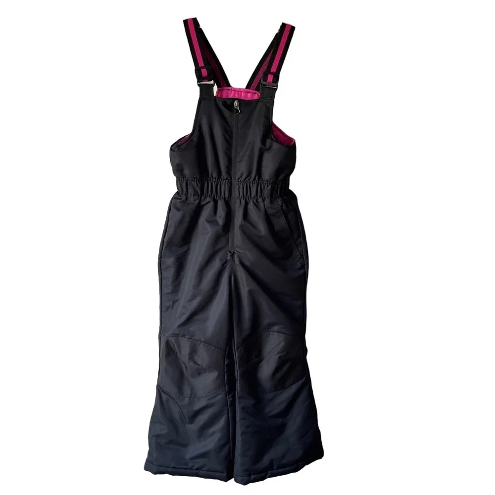 Swiss Tech Snow Pants Girls 5 Insulated Adjustable Bib Overalls Ski Snow Black